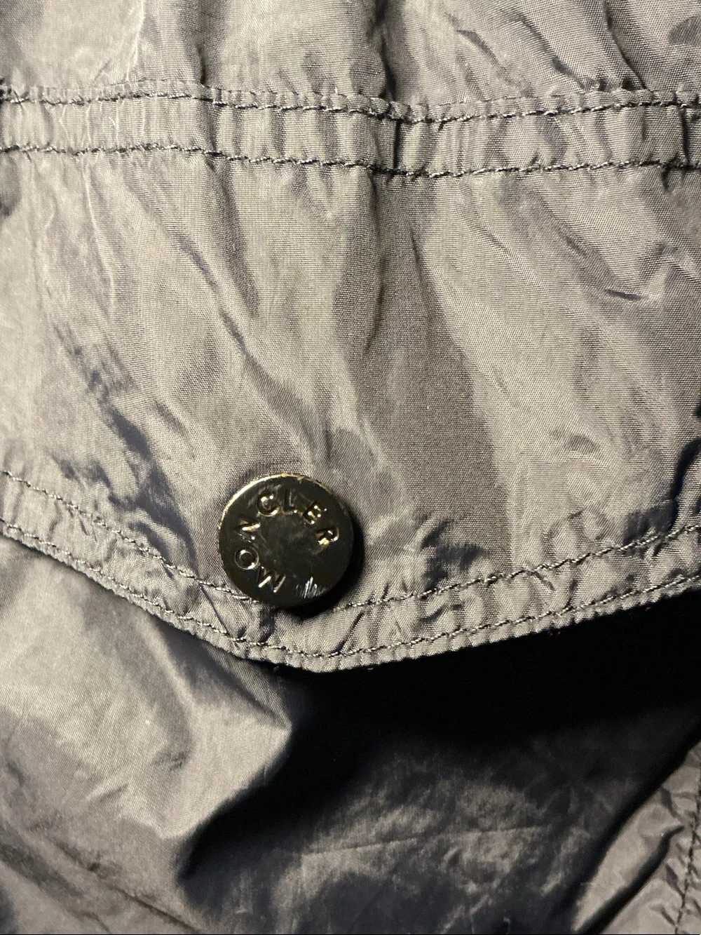 Moncler Black Men's Swim Trunks with Drawstring Waist Size L